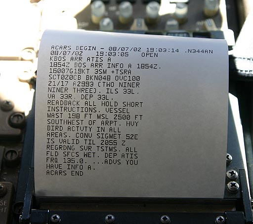 on board ACARS printer